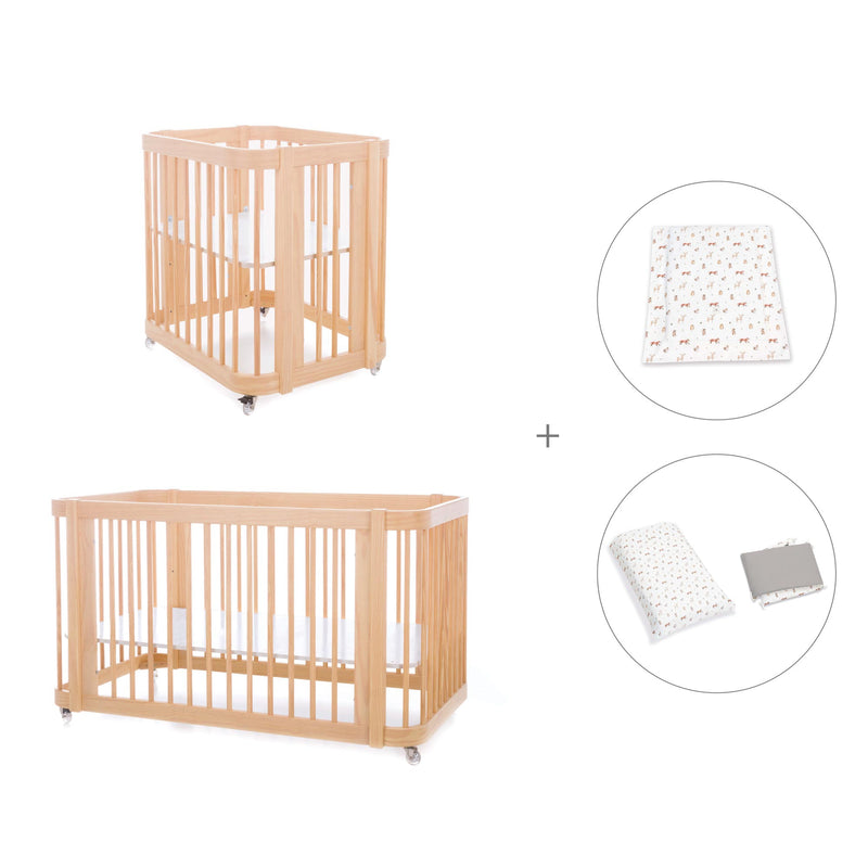 Wooden crib, cot and bed all-in-one (4in1) · Crea Tre Nomad C301-M5000