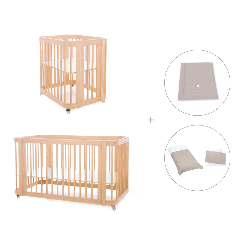 Wooden crib, cot and bed all-in-one (4in1) · Crea Tre Nomad C301-M5000