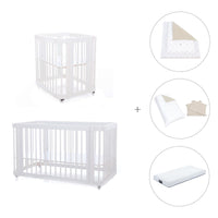 Mini berço, berço e cama tudo em um (4in1) branco · Crea Tre Bianco C301-M1100