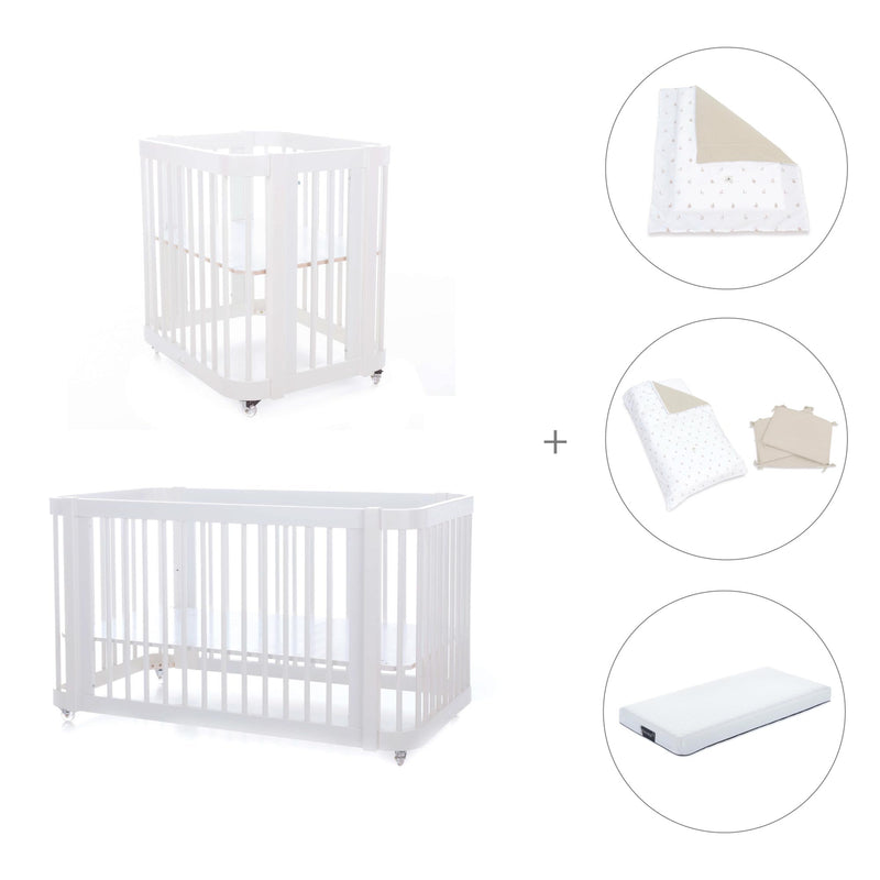 Mini berço, berço e cama tudo em um (4in1) branco · Crea Tre Bianco C301-M1100