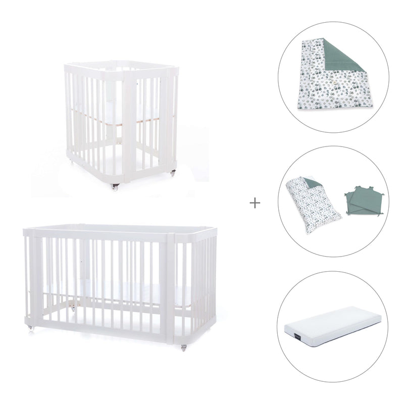 Mini berço, berço e cama tudo em um (4in1) branco · Crea Tre Bianco C301-M1100