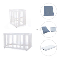 Mini berço, berço e cama tudo em um (4in1) branco · Crea Tre Bianco C301-M1100