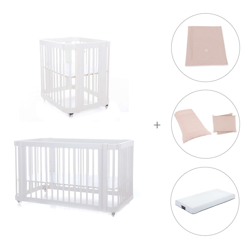 Mini berço, berço e cama tudo em um (4in1) branco · Crea Tre Bianco C301-M1100