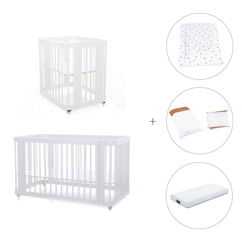 Mini berço, berço e cama tudo em um (4in1) branco · Crea Tre Bianco C301-M1100