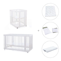 Mini berço, berço e cama tudo em um (4in1) branco · Crea Tre Bianco C301-M1100