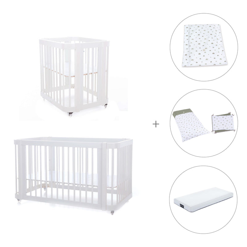 Mini berço, berço e cama tudo em um (4in1) branco · Crea Tre Bianco C301-M1100