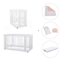 Mini berço, berço e cama tudo em um (4in1) branco · Crea Tre Bianco C301-M1100