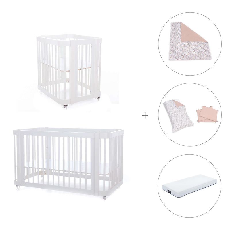 Mini berço, berço e cama tudo em um (4in1) branco · Crea Tre Bianco C301-M1100