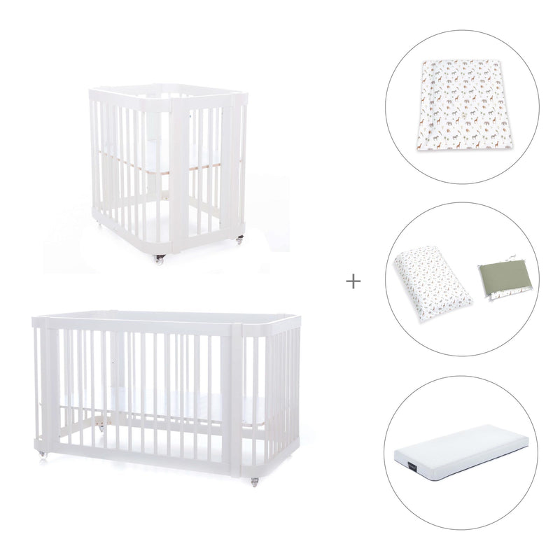 Mini berço, berço e cama tudo em um (4in1) branco · Crea Tre Bianco C301-M1100