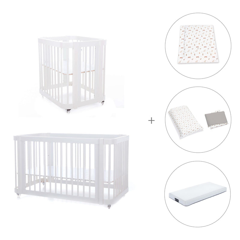 Mini berço, berço e cama tudo em um (4in1) branco · Crea Tre Bianco C301-M1100