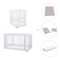 Mini berço, berço e cama tudo em um (4in1) branco · Crea Tre Bianco C301-M1100