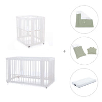 Mini berço, berço e cama tudo em um (4in1) branco · Crea Tre Bianco C301-M1100