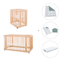Wooden crib, cot and bed all-in-one (4in1) · Crea Tre Nomad C301-M5000