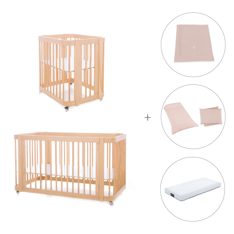Wooden crib, cot and bed all-in-one (4in1) · Crea Tre Nomad C301-M5000