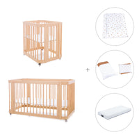 Wooden crib, cot and bed all-in-one (4in1) · Crea Tre Nomad C301-M5000