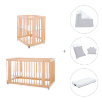 Wooden crib, cot and bed all-in-one (4in1) · Crea Tre Nomad C301-M5000