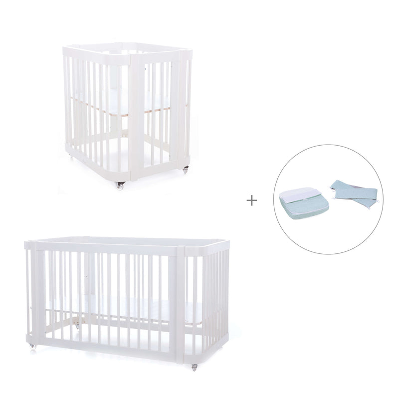 White crib, cot and bed all-in-one (4in1) · Crea Tre Bianco C301-M1100