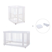 White crib, cot and bed all-in-one (4in1) · Crea Tre Bianco C301-M1100