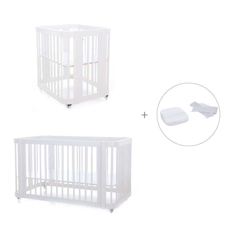 Mini berço, berço e cama tudo em um (4in1) branco · Crea Tre Bianco C301-M1100