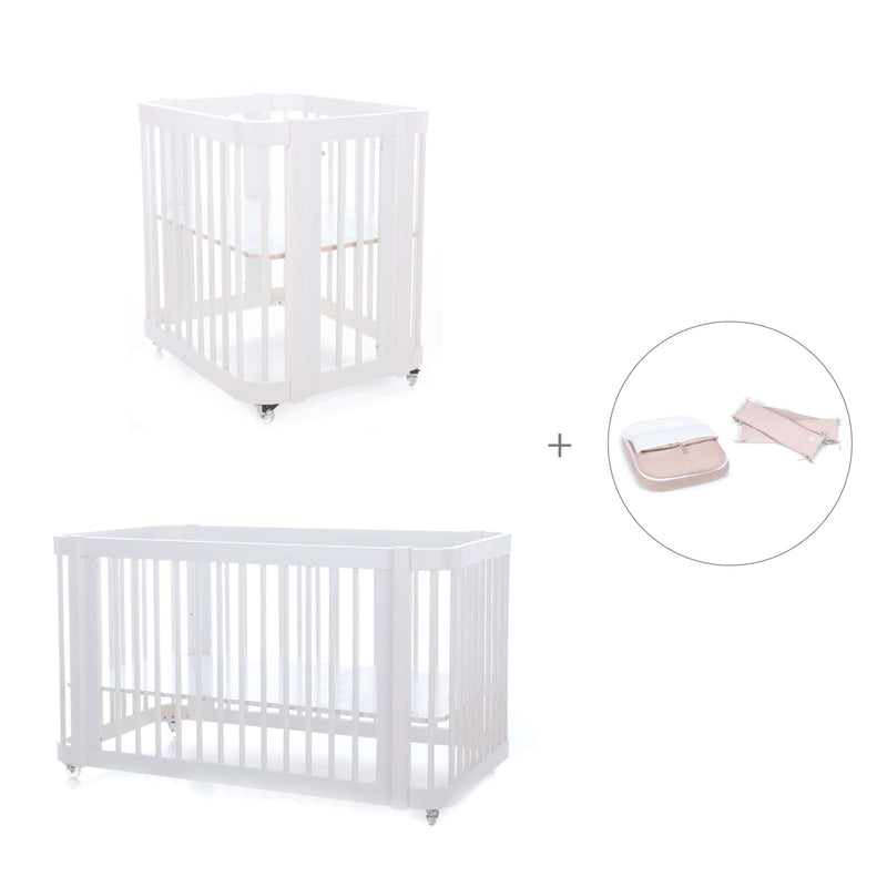 Berceau, lit bébé et lit d'enfant (4in1) en blanc · Crea Tre Bianco C301-M1100