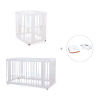 Berceau, lit bébé et lit d'enfant (4in1) en blanc · Crea Tre Bianco C301-M1100