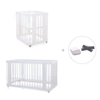 White crib, cot and bed all-in-one (4in1) · Crea Tre Bianco C301-M1100