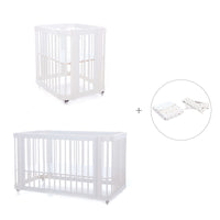 Babywiege, Babybett und Bett All-in-One (4in1) weiß · Crea Tre Bianco C301-M1100