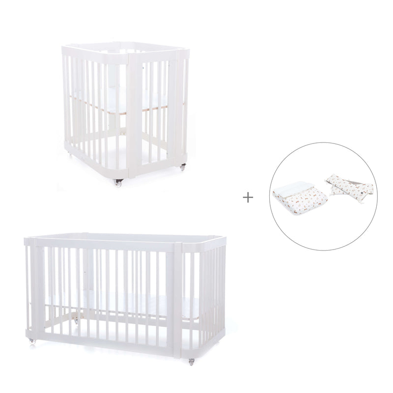 Mini berço, berço e cama tudo em um (4in1) branco · Crea Tre Bianco C301-M1100