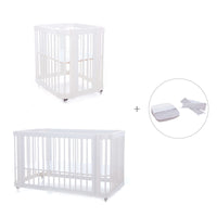 Berceau, lit bébé et lit d'enfant (4in1) en blanc · Crea Tre Bianco C301-M1100