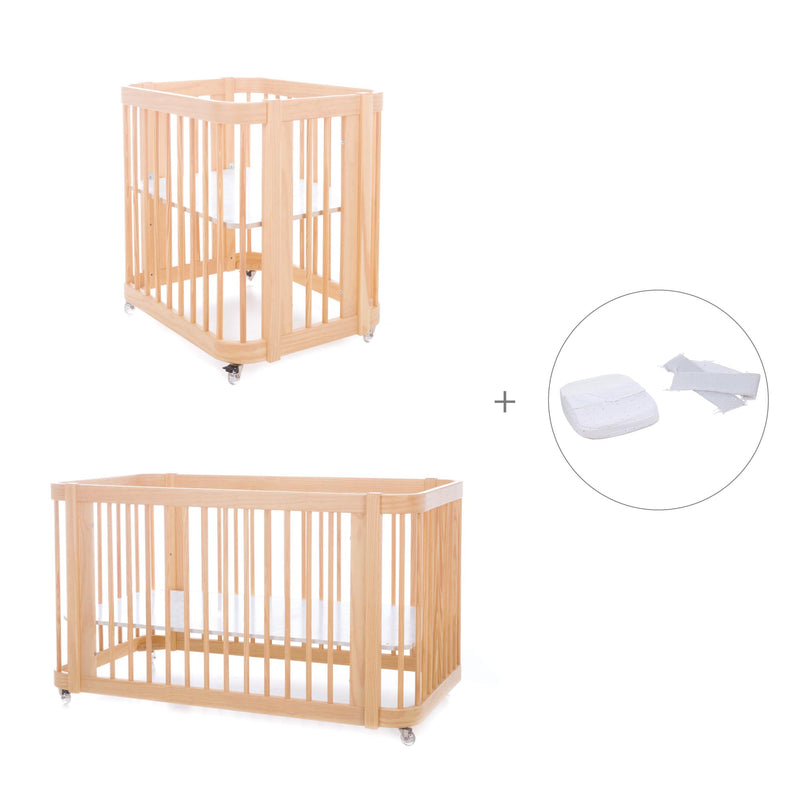 Berceau, lit bébé et lit d'enfant (4in1) en bois · Crea Tre Nomad C301-M5000