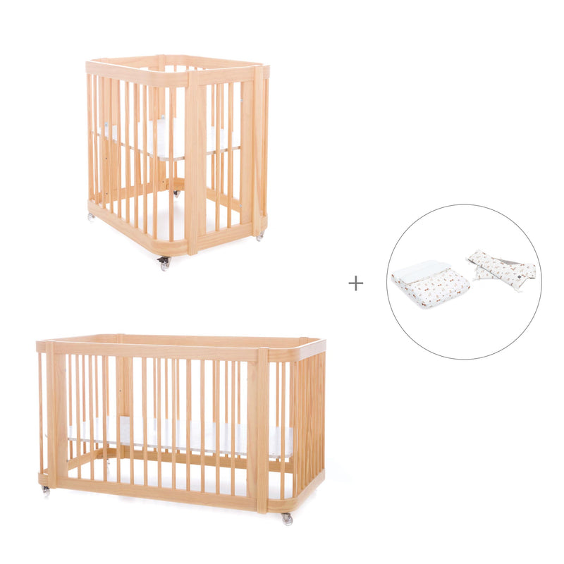 Berceau, lit bébé et lit d'enfant (4in1) en bois · Crea Tre Nomad C301-M5000