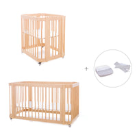 Berceau, lit bébé et lit d'enfant (4in1) en bois · Crea Tre Nomad C301-M5000