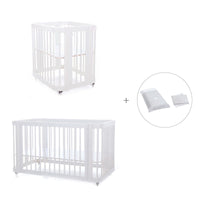 White crib, cot and bed all-in-one (4in1) · Crea Tre Bianco C301-M1100