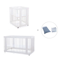 White crib, cot and bed all-in-one (4in1) · Crea Tre Bianco C301-M1100