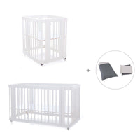 Berceau, lit bébé et lit d'enfant (4in1) en blanc · Crea Tre Bianco C301-M1100