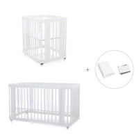 White crib, cot and bed all-in-one (4in1) · Crea Tre Bianco C301-M1100