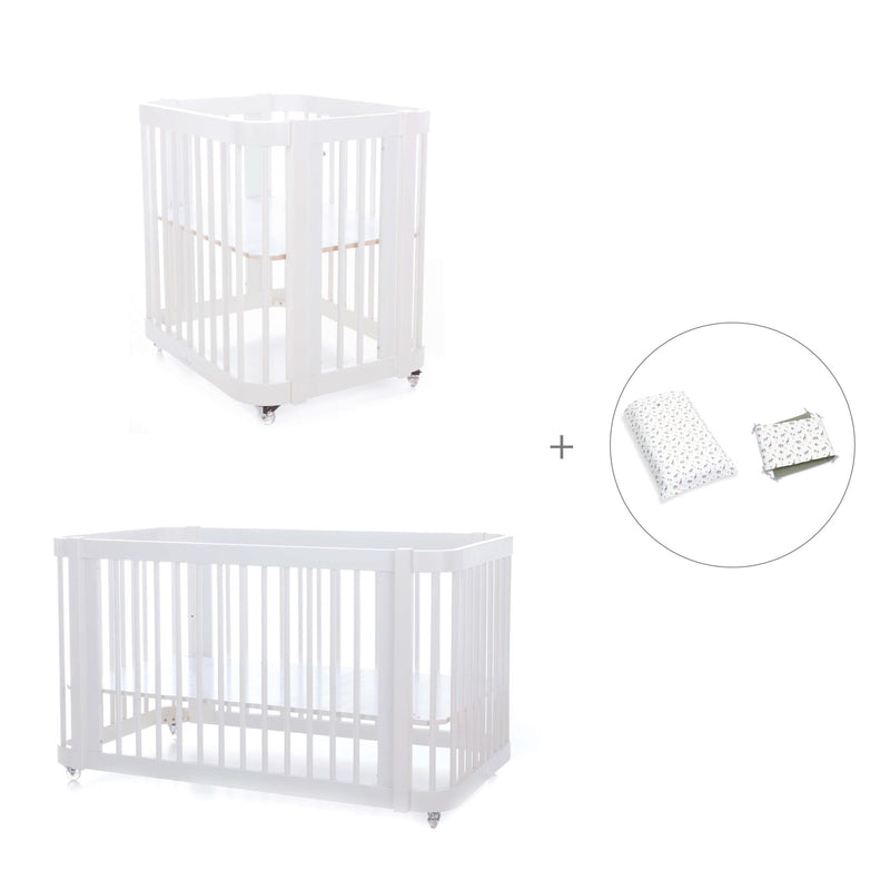 Mini berço, berço e cama tudo em um (4in1) branco · Crea Tre Bianco C301-M1100