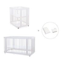 White crib, cot and bed all-in-one (4in1) · Crea Tre Bianco C301-M1100