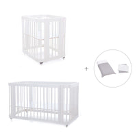 Berceau, lit bébé et lit d'enfant (4in1) en blanc · Crea Tre Bianco C301-M1100