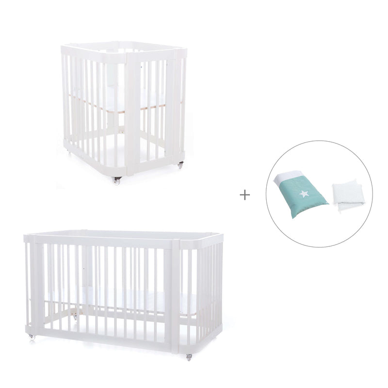 White crib, cot and bed all-in-one (4in1) · Crea Tre Bianco C301-M1100