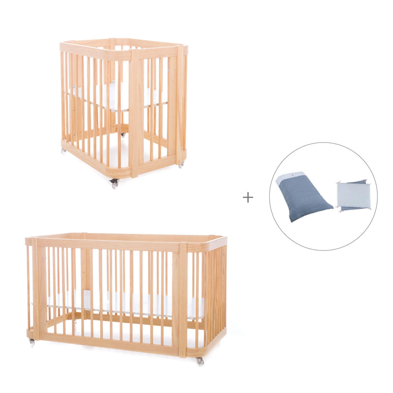 Wooden crib, cot and bed all-in-one (4in1) · Crea Tre Nomad C301-M5000