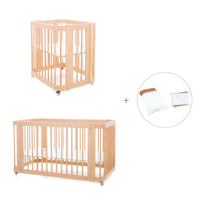 Wooden crib, cot and bed all-in-one (4in1) · Crea Tre Nomad C301-M5000