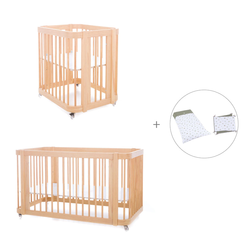 Berceau, lit bébé et lit d'enfant (4in1) en bois · Crea Tre Nomad C301-M5000