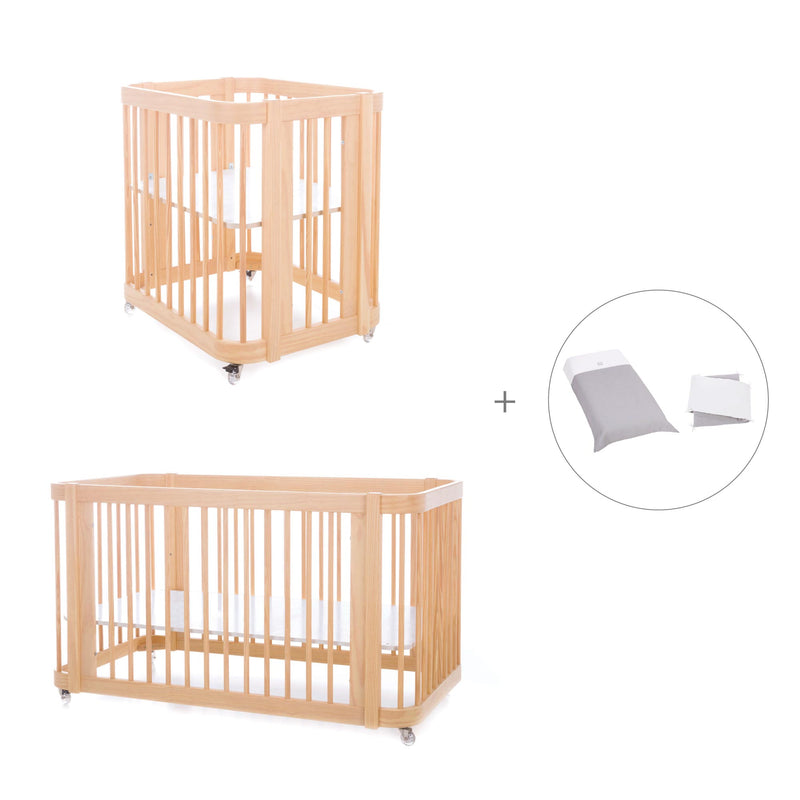 Berceau, lit bébé et lit d'enfant (4in1) en bois · Crea Tre Nomad C301-M5000