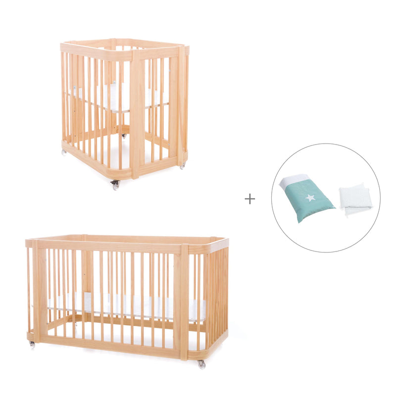 Berceau, lit bébé et lit d'enfant (4in1) en bois · Crea Tre Nomad C301-M5000