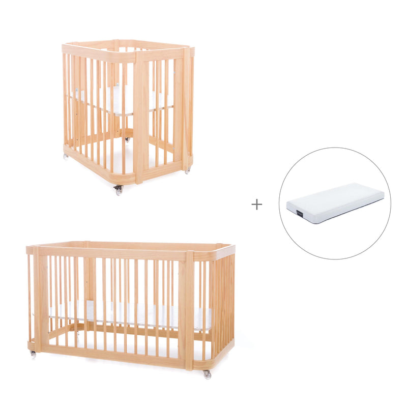 Berceau, lit bébé et lit d'enfant (4in1) en bois · Crea Tre Nomad C301-M5000