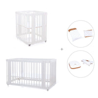 Babywiege, Babybett und Bett All-in-One (4in1) weiß · Crea Tre Bianco C301-M1100