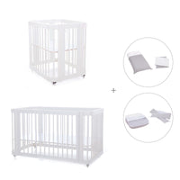 White crib, cot and bed all-in-one (4in1) · Crea Tre Bianco C301-M1100