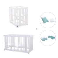 Babywiege, Babybett und Bett All-in-One (4in1) weiß · Crea Tre Bianco C301-M1100