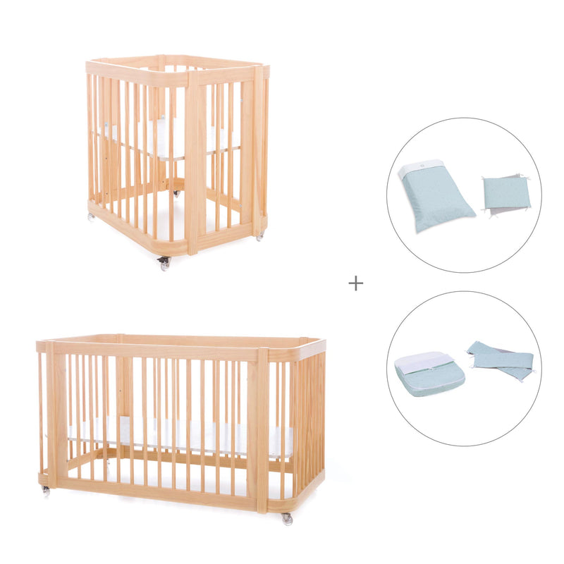 Berceau, lit bébé et lit d'enfant (4in1) en bois · Crea Tre Nomad C301-M5000